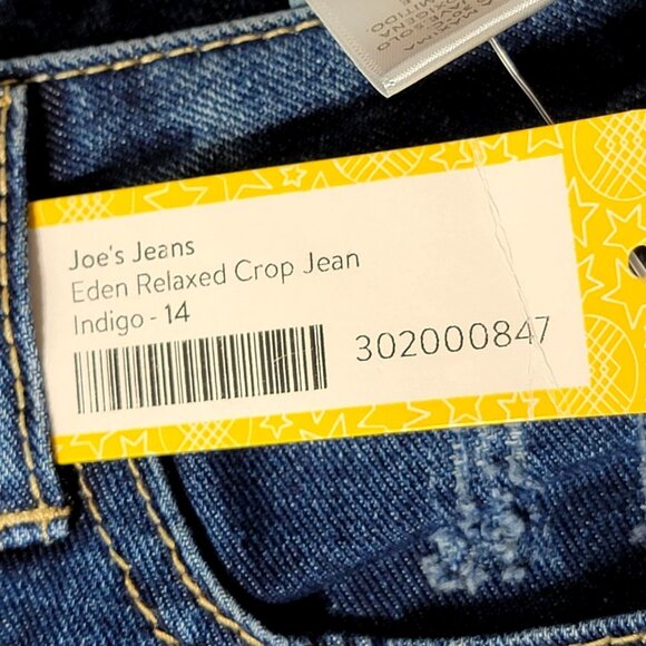 Joes Jeans Eden Relaxed Crop Straight Leg High Rise Raw Hem 26X30 - Picture 7 of 14